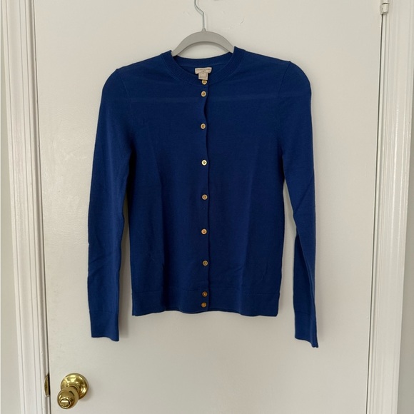 J Crew Blue Button-Up Cardigan - Picture 1 of 5